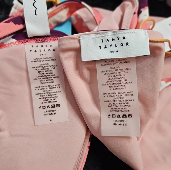 NWT Tanya Taylor Tia Bikini In Pink Fuschia Floral Size L 2 Piece FULL SET - Picture 10 of 11
